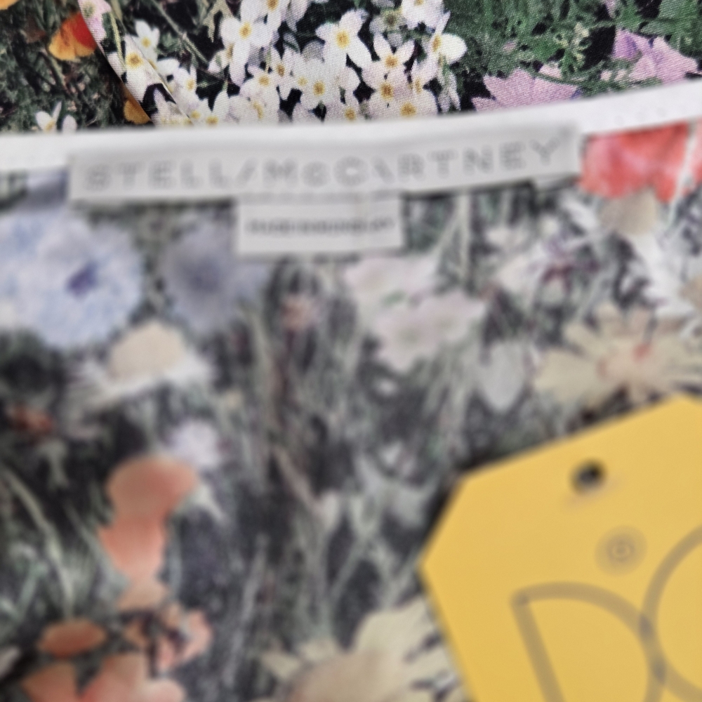 Stella McCartney Black Bold Floral Midi A-Line Stella Skirt, Multicolored, NWT - Picture 9 of 15